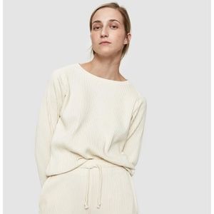 BASERANGE Ribbed Sweatshirt Off White SMALL